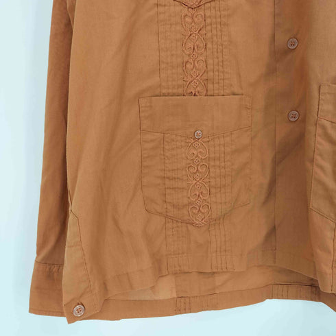 TropiCool 00s オープンカラー 長袖キューバシャツ メンズ import:M