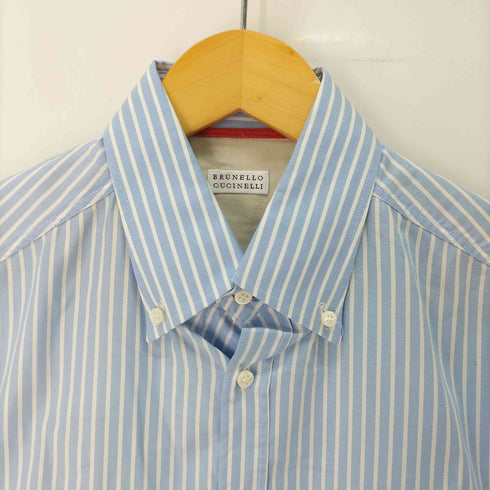 ブルネロ クチネリ Brunello Cucinelli イタリア製 ショートスリーブ ストライプ B.D.シャツ メンズ