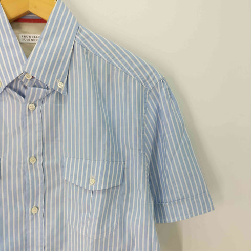 ブルネロ クチネリ Brunello Cucinelli イタリア製 ショートスリーブ ストライプ B.D.シャツ メンズ
