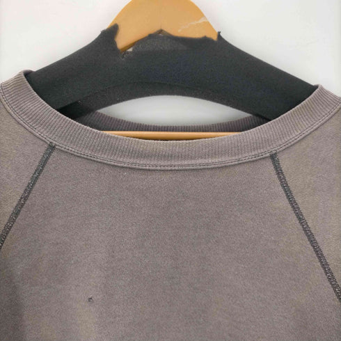 ヘインズ Hanes 90S 黒タグ USA製 ブランク 無地 サンフェード ラグラン スウェット トレーナー ボロ 襤褸 メンズ import:L