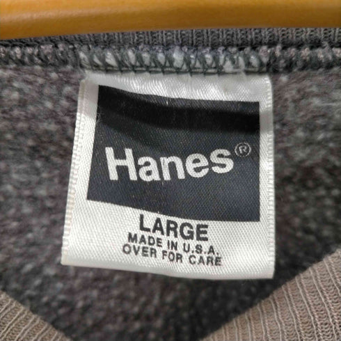 ヘインズ Hanes 90S 黒タグ USA製 ブランク 無地 サンフェード ラグラン スウェット トレーナー ボロ 襤褸 メンズ import:L