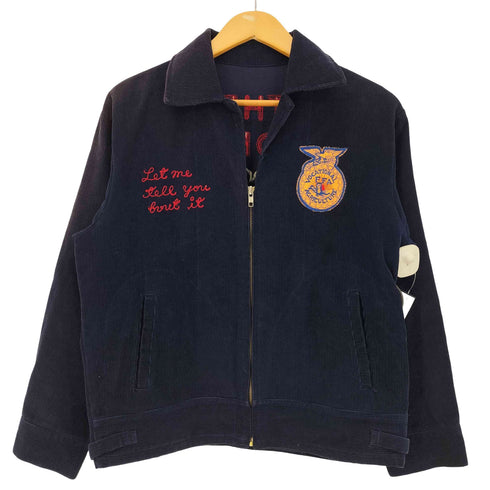 80-90s ROSEジップ VOCATIONAL EFA刺繍 細畝 コーデュロイ FFAジャケット ファーマーズジャケット メンズ