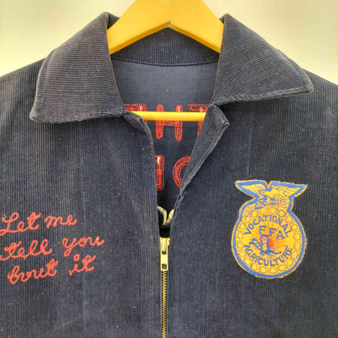 80-90s ROSEジップ VOCATIONAL EFA刺繍 細畝 コーデュロイ FFAジャケット ファーマーズジャケット メンズ