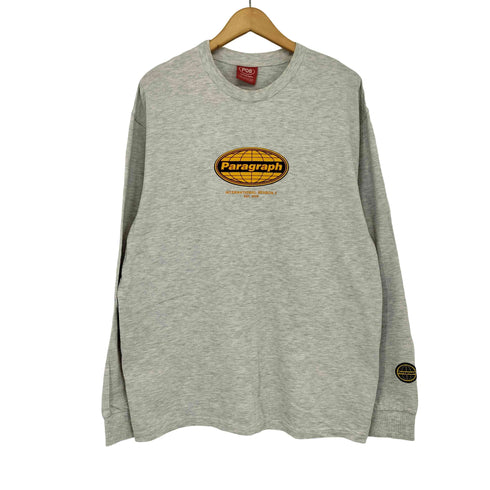 パラグラフ PARAGRAPH 両面プリントロゴ クルーネック ロングスリーブ カットソー メンズ