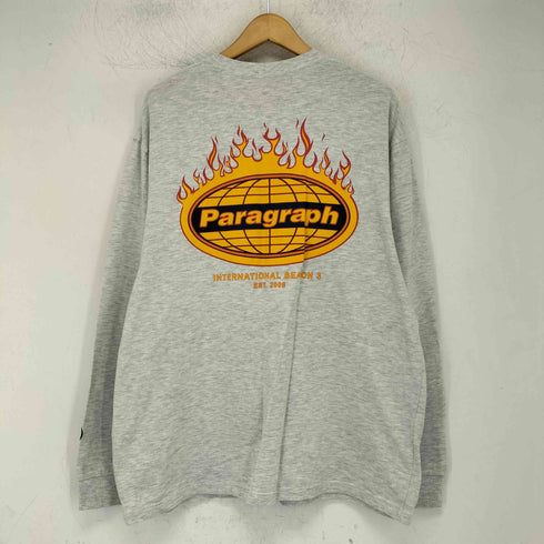 パラグラフ PARAGRAPH 両面プリントロゴ クルーネック ロングスリーブ カットソー メンズ