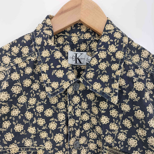 カルバンクラインジーンズ Calvin Klein Jeans フラワープリント ダブルポケット クロップド シャツジャケット レディース import:S