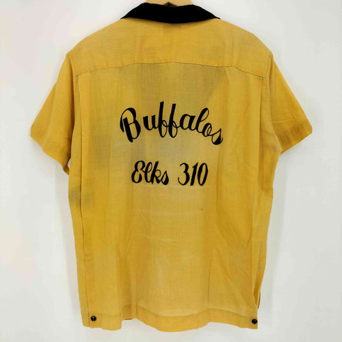 ヒルトン HILTON 70s USA製 チェーン刺繍 フェイクレイヤード ボーリングシャツ メンズ import:XL
