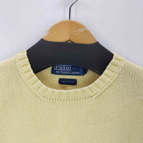 ポロバイラルフローレン Polo by RALPH LAUREN ポニー刺繍ロゴ クルーネック コットンニット メンズ import:L