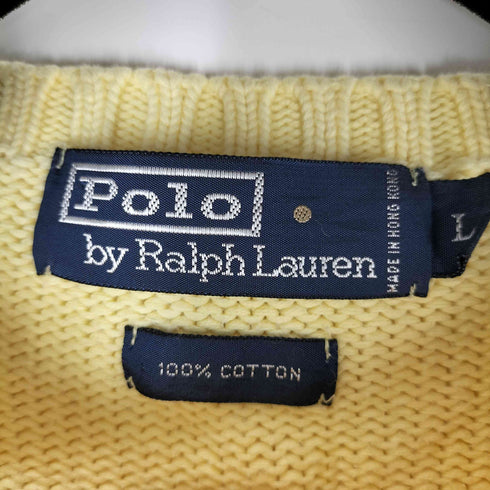 ポロバイラルフローレン Polo by RALPH LAUREN ポニー刺繍ロゴ クルーネック コットンニット メンズ import:L