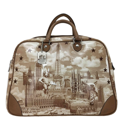 ジャンポールゴルチエ Jean Paul GAULTIER MADE IN ITALY 転写プリント パテントレザー ミニボストンバッグ メンズ