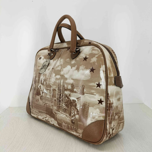 ジャンポールゴルチエ Jean Paul GAULTIER MADE IN ITALY 転写プリント パテントレザー ミニボストンバッグ メンズ