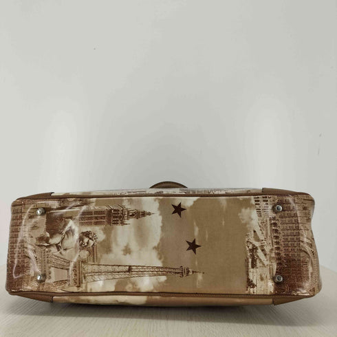 ジャンポールゴルチエ Jean Paul GAULTIER MADE IN ITALY 転写プリント パテントレザー ミニボストンバッグ メンズ