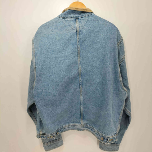 トミーヒルフィガー TOMMY HILFIGER エンブレム刺繍ロゴ デニムトラッカージャケット メンズ import:XL