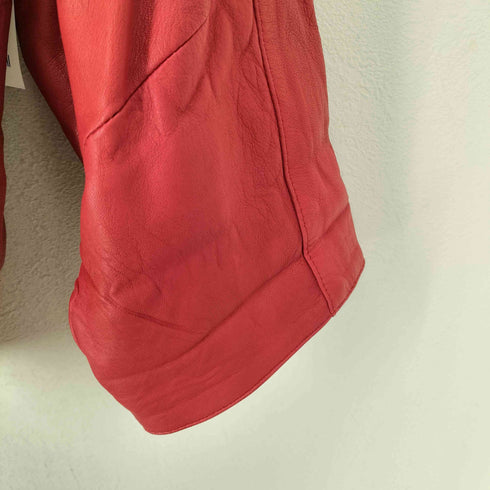 real leather リアルレザーハーフコート レディース M
