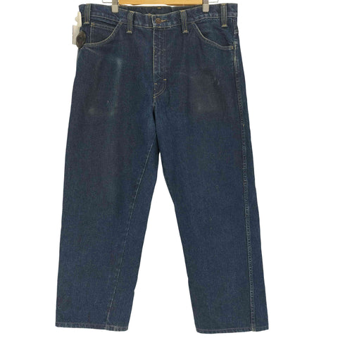 ディッキーズ Dickies ×INDURA FR 濃紺 インディゴ ジップフライ ワイドストレート デニム パンツ メンズ FR:36-38