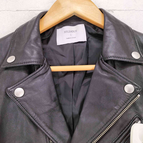 ステュディオス STUDIOUS lamb leather ラムレザーダブルライダースジャケット レディース 1