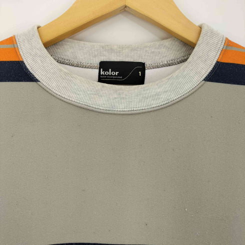 カラー kolor マルチカラー ボーダー クルーネックスウェット メンズ JPN:1