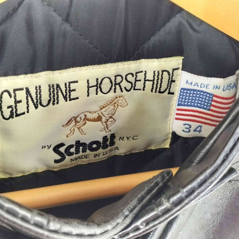 ショット Schott USA製 HORSEHIDE シングルライダースジャケット メンズ 34