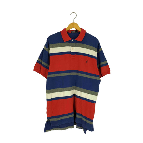 ポロバイラルフローレン Polo by RALPH LAUREN スモールポニー刺繍 ボーダー 鹿の子 ポロシャツ メンズ