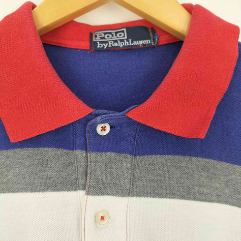 ポロバイラルフローレン Polo by RALPH LAUREN スモールポニー刺繍 ボーダー 鹿の子 ポロシャツ メンズ