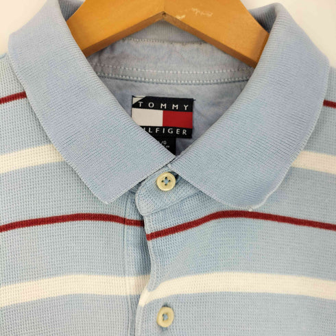 トミーヒルフィガー TOMMY HILFIGER 90S~00S ボーダー 鹿の子 ポロシャツ メンズ import:L
