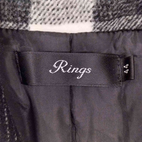 リングス Rings チェック ステンカラーコート メンズ 44