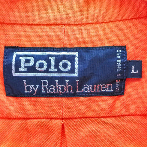 ポロバイラルフローレン Polo by RALPH LAUREN 90S ポニー 刺繍 ボタンダウン S/S シャツ メンズ import:L