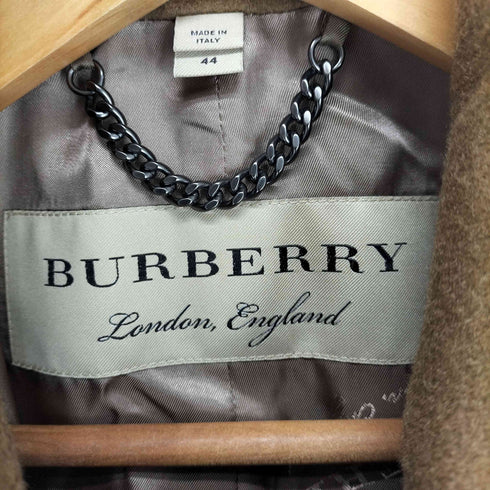 バーバリーロンドン BURBERRY LONDON MADE IN ITALY pure cashmere カシミヤ100 比翼ステンカラーコート メンズ EUR:44