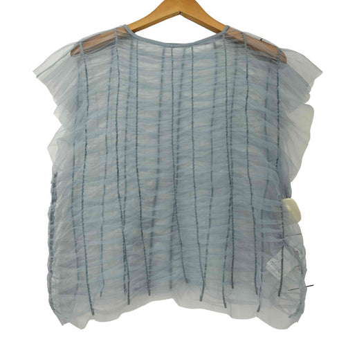 レイビームス Ray BEAMS 24SS シャーリング チュール フレンチスリーブ Tシャツ レディース