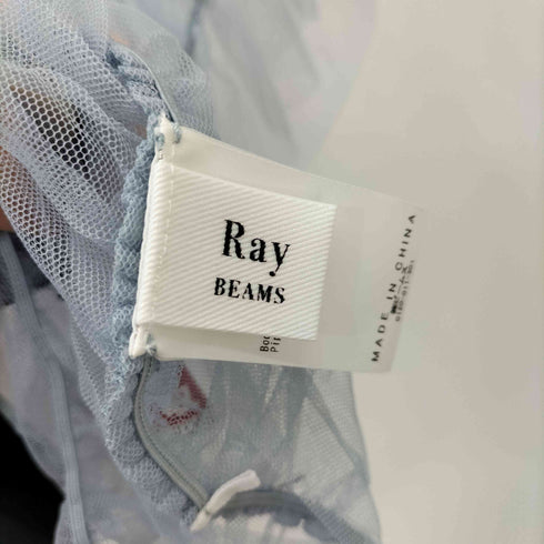 レイビームス Ray BEAMS 24SS シャーリング チュール フレンチスリーブ Tシャツ レディース