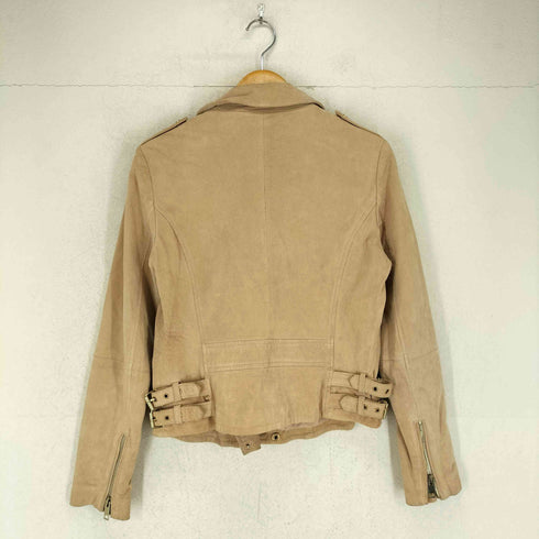マンゴー MNG pig suede ピッグスエードダブルライダースジャケット レディース M