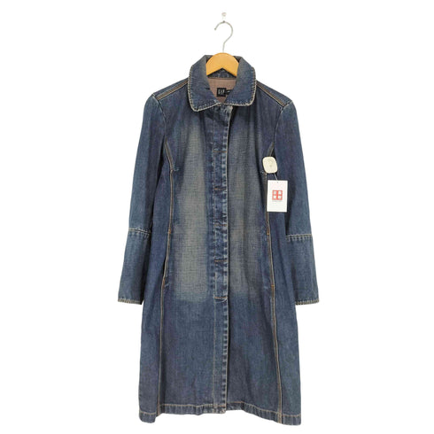 ギャップ Gap 00s OLD 比翼デニムステンカラーコート レディース XS