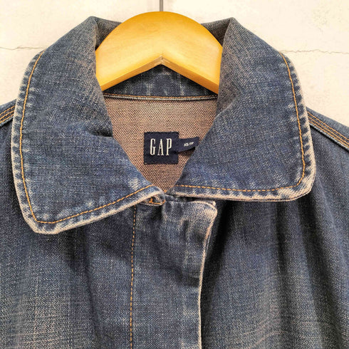 ギャップ Gap 00s OLD 比翼デニムステンカラーコート レディース XS