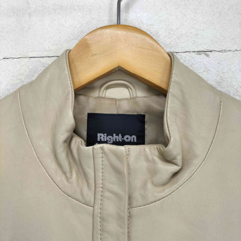 ライトオン Right-on lamb leather ラムレザージップジャケット レディース M