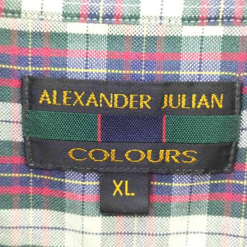 カラーズバイアレクサンダージュリアン COLOURS by ALEXANDER JULIAN 90s シンガポール製 ボタンダウン ロングスリーブ チェックシャツ メンズ XL