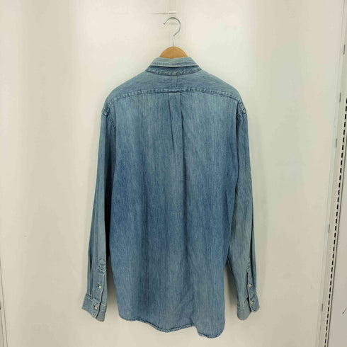 ラルフローレン RALPH LAUREN 90s USA製 ボタンダウン ポニー刺繍 ロングスリーブデニムシャツ メンズ XL