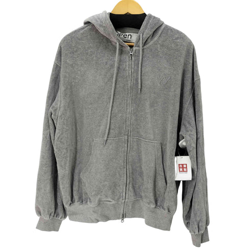 OPEN YY Velour Box Hoodie ベロア ジップ パーカー メンズ import:S