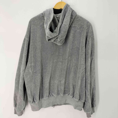 OPEN YY Velour Box Hoodie ベロア ジップ パーカー メンズ import:S