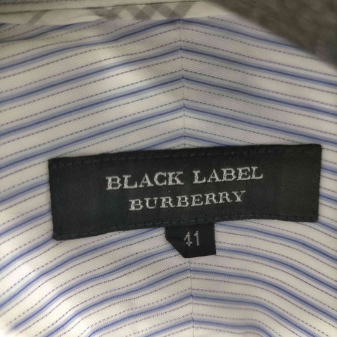 バーバリーブラックレーベル BURBERRY BLACK LABEL Striped Dress Shirt L/S ストライプ レギュラーカラー ドレス シャツ 襟芯 メンズ 41