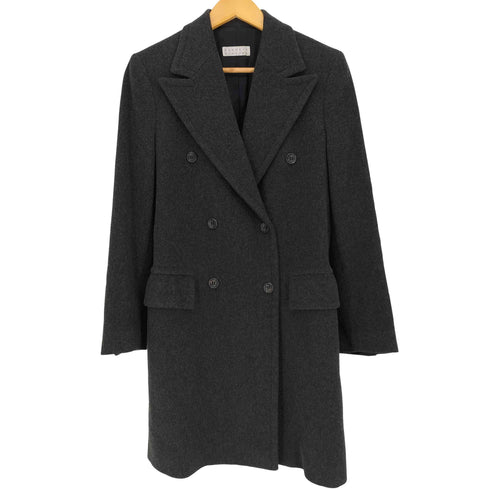 バーニーズニューヨーク BARNEYS NEWYORK イタリア製 ダブルブレスト 3B ウールチェスターコート レディース EUR:38