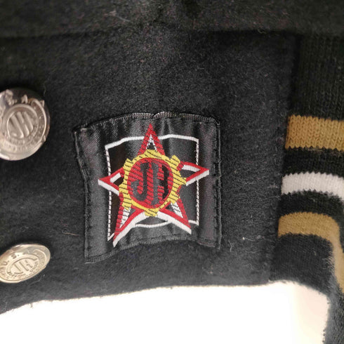 Jeff Hamilton ジェフハミルトン JH DESIGN 90S PURDUE 刺繍 リバーシブル 袖 本革 リアルレザー 切り替え バーシティ ジャケット スタジャン メンズ import:L