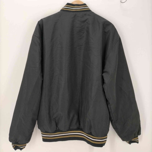 Jeff Hamilton ジェフハミルトン JH DESIGN 90S PURDUE 刺繍 リバーシブル 袖 本革 リアルレザー 切り替え バーシティ ジャケット スタジャン メンズ import:L