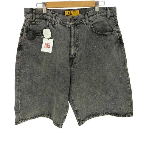 エフエーティー FAT 1/2 ACID #BLACK デニムバギーショーツ メンズ FAT
