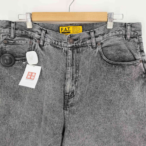 エフエーティー FAT 1/2 ACID #BLACK デニムバギーショーツ メンズ FAT