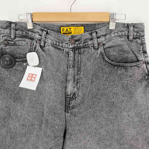 エフエーティー FAT 1/2 ACID #BLACK デニムバギーショーツ メンズ FAT