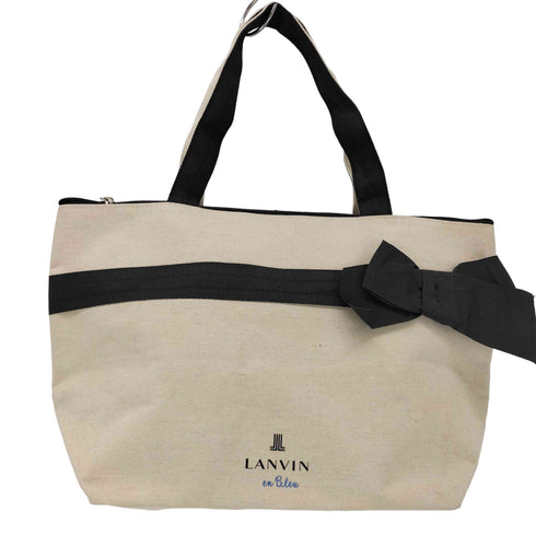 ランバンオンブルー LANVIN en Bleu ロゴプリント 舟形 キャンバストートバッグ レディース