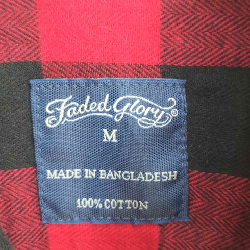 フェイデッドグローリー FADED GLORY バッファローチェックネル ボタンダウン L/S シャツ メンズ import:M