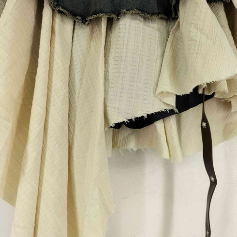 レイヤードデザイン アシンメデニムスカート レディース