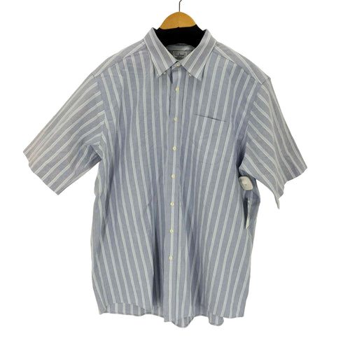 エルエルビーン L.L.Bean WRINKLE RESISTANT ストライプ S/S B.D シャツ メンズ 18-TALL