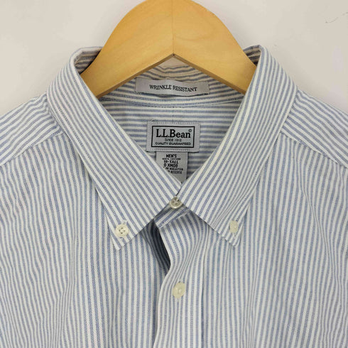 エルエルビーン L.L.Bean WRINKLE RESISTANT ストライプ S/S B.D シャツ メンズ 18-TALL